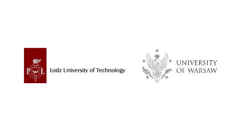 Logo of Lodz University of Technology, and University of Warsaw