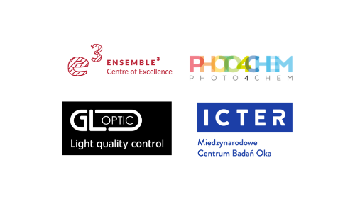 logotypy ensemble3, Photochemm, GL optics oraz ICTER